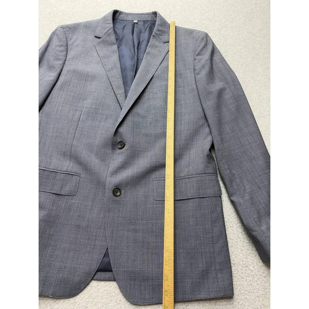 Bonobos Blazer Mens 40R Gray Check Marzotto Italian Wool Slim Fit 2 Button